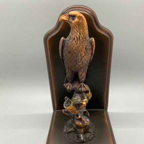 Wings of Glory Eagle on Tree Branch Copper Finish Bookend 4.25" x 7.5" - Picture 2 of 10
